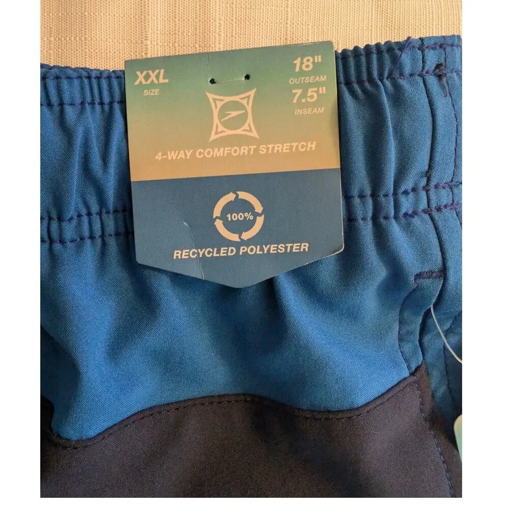 Speedo Blue Striped Swim Shorts XXL